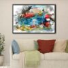 watercolor explosion floating frame canvas