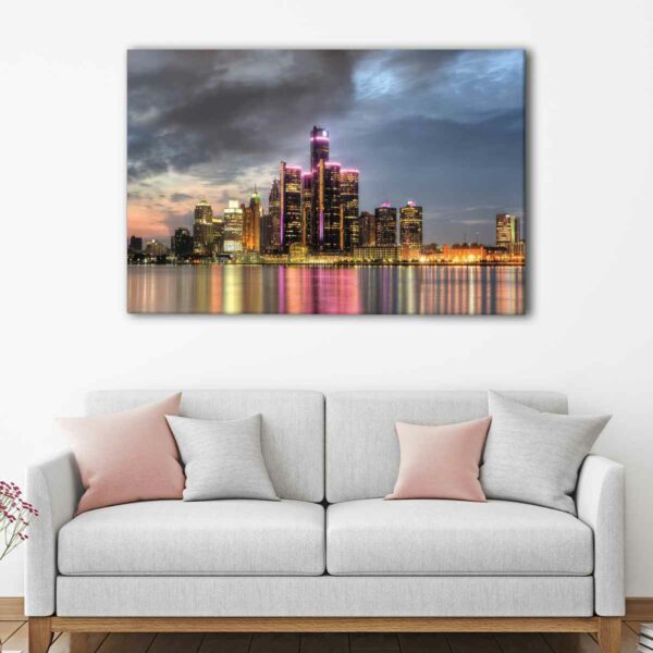 1 panels detroit skyline seaside canvas art