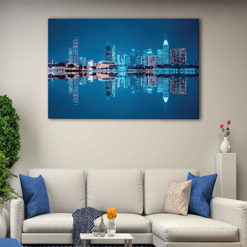 1 panels singapore at night canvas art