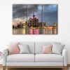 3 panels detroit skyline seaside canvas art