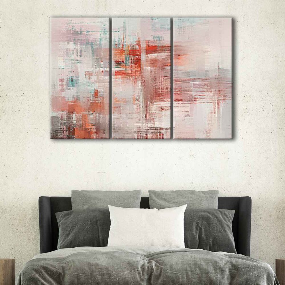 3 panels hot strokes canvas art