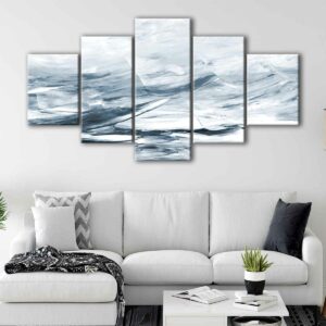 5 panels hidden sea canvas art