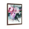 acrylic flowers framed canvas walnut brown