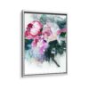 acrylic flowers framed canvas white frame