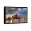 detroit skyline seaside framed canvas black frame