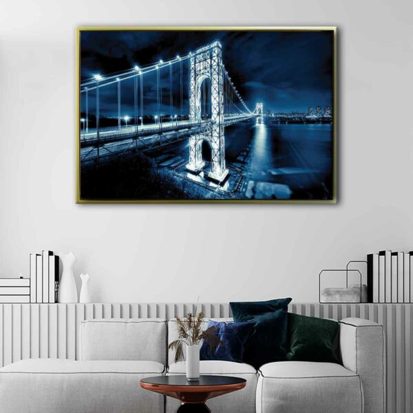 george washington bridge floating frame canvas