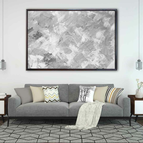 grey brush strokes floating frame canvas