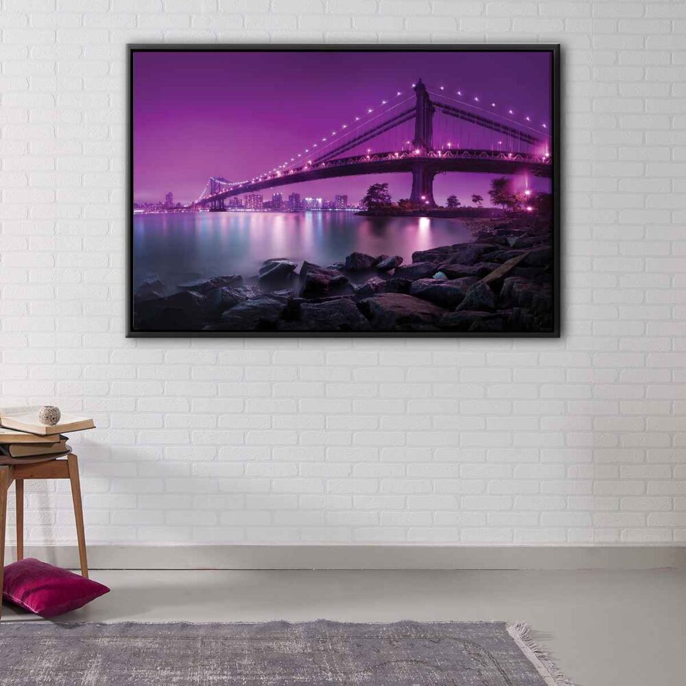 manhattan bridge floating frame canvas