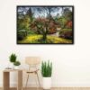 tableau jardin japonais de portland avec cadre flottant