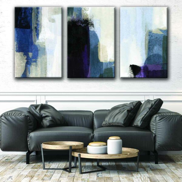 purple abstract set canvas art