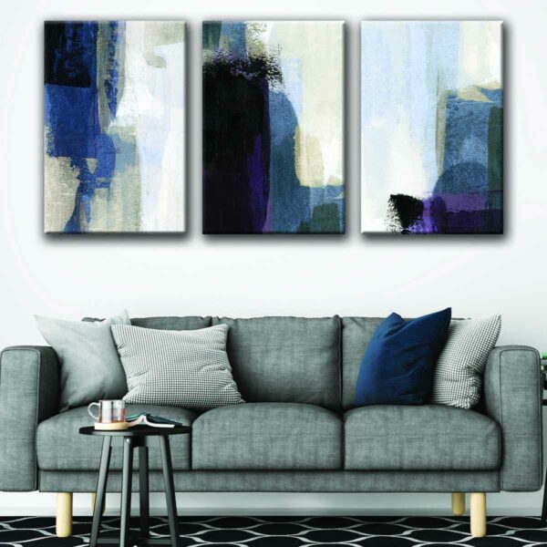 purple abstract set canvas art1