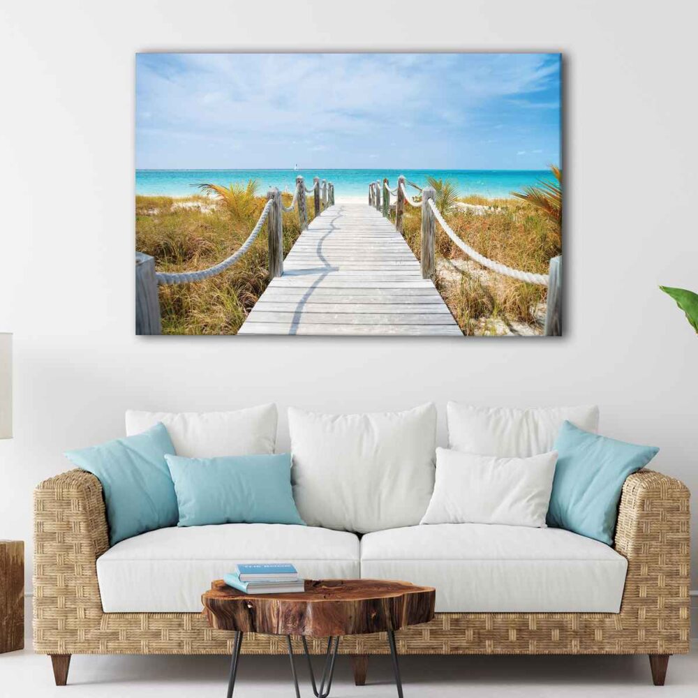 1 panels beach view canvas art