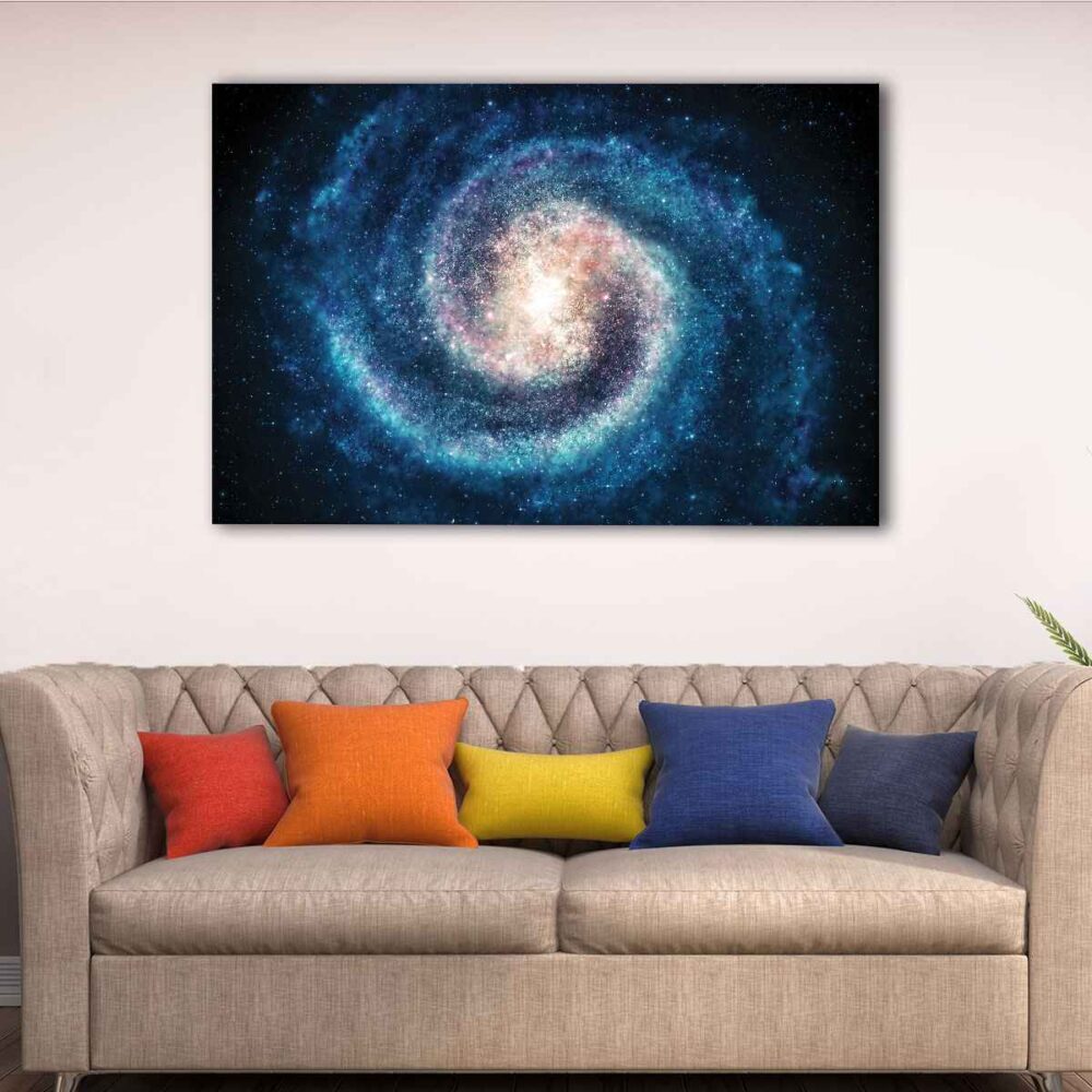 1 panels blue galaxy canvas art