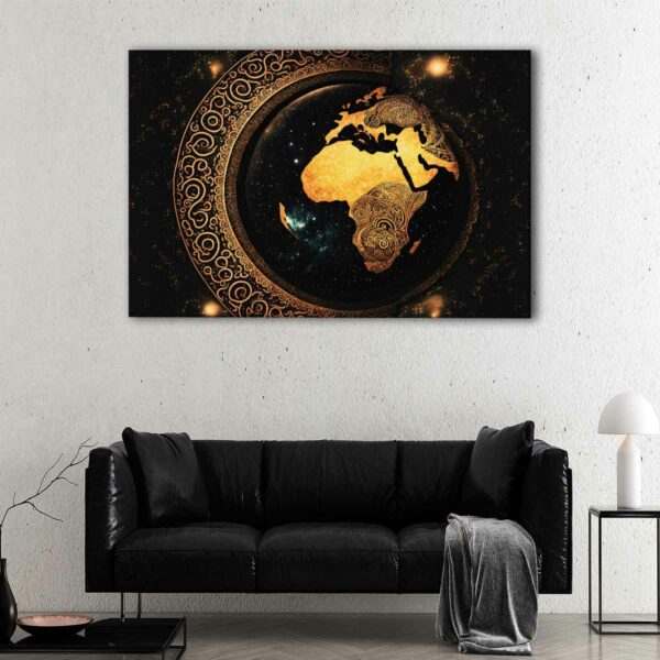 1 panels golden africa canvas art