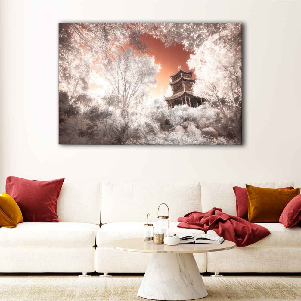 1 panels japanese pagoda canvas art