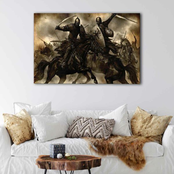 1 panels medieval knights canvas art