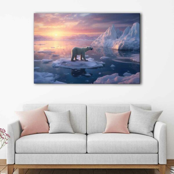 1 panels polar bear canvas art