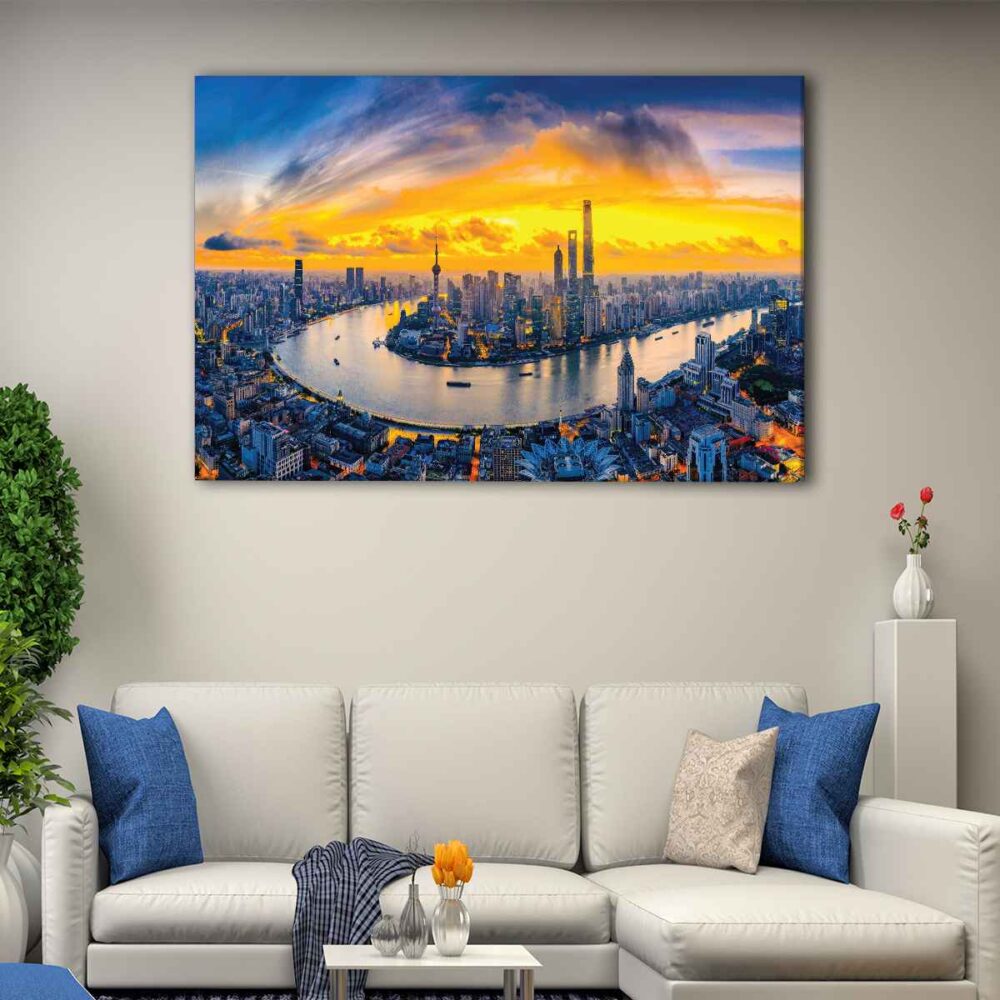 1 panels shanghai sunset canvas art