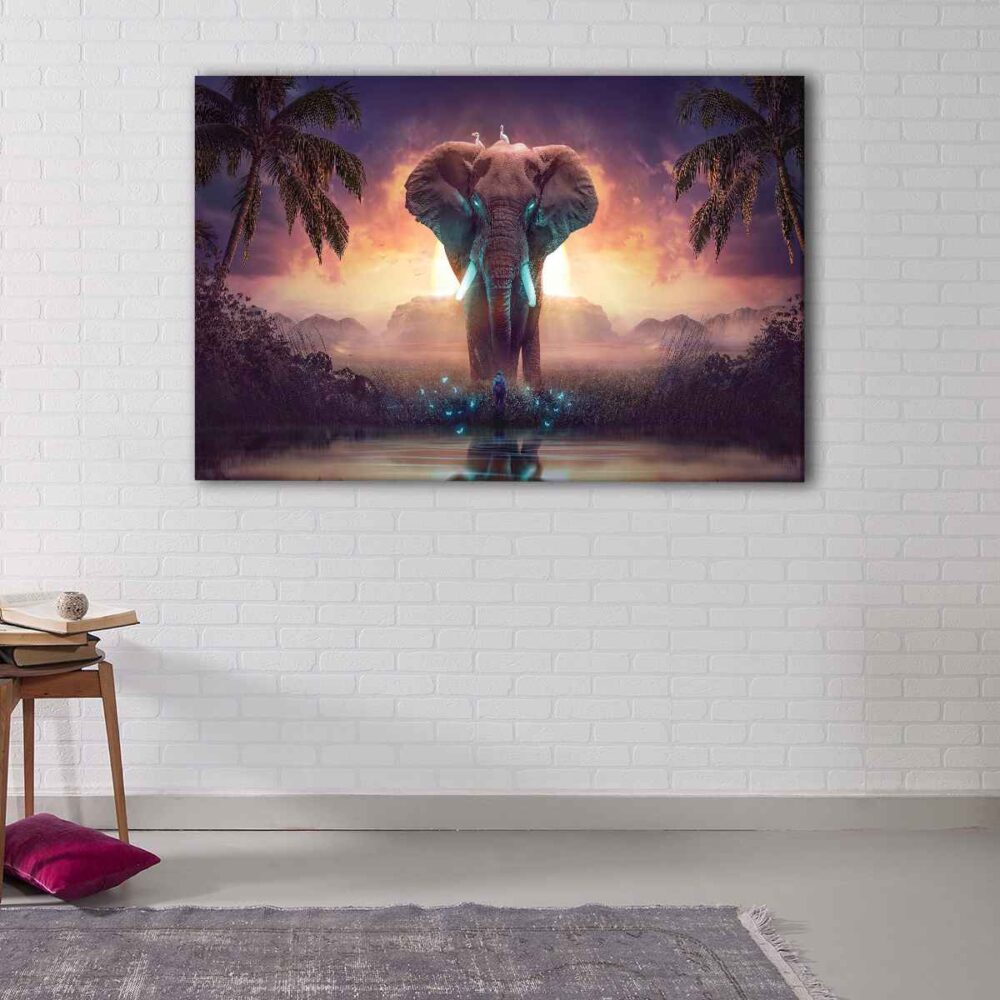 1 panels surreal elephant canvas art