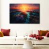 1 panels underwater sunset canvas art