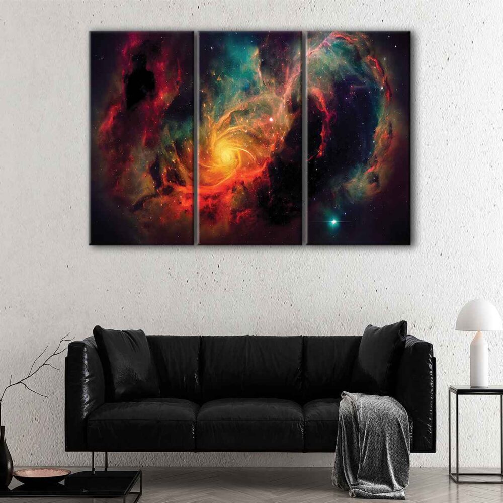 3 panels deep space canvas art