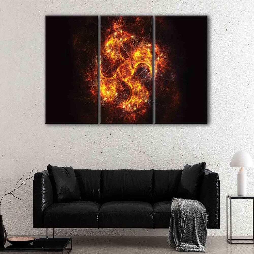  tableau tryptique boule de feu