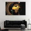 3 panels golden africa canvas art