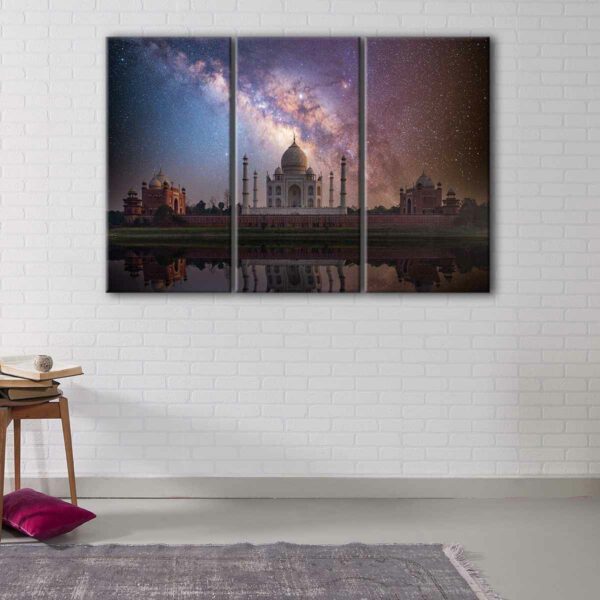 3 panels taj mahal canvas art