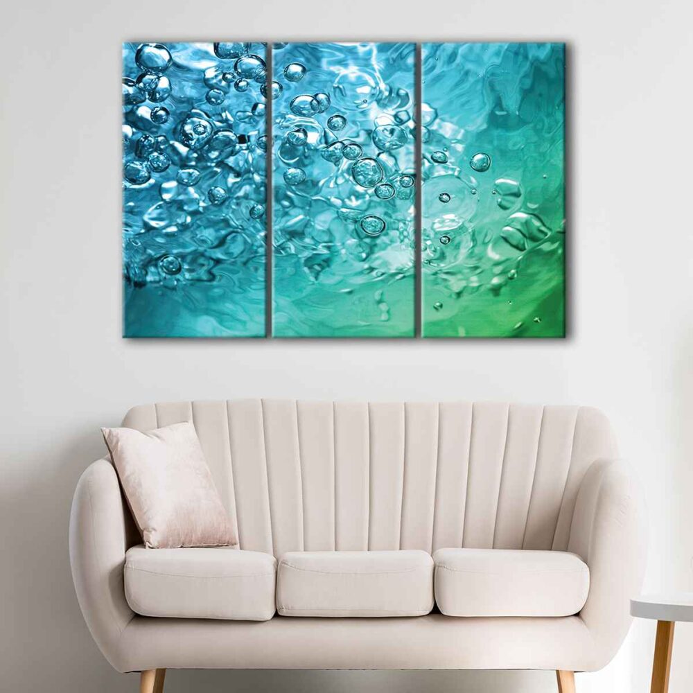 3 panels water bubbles canvas art