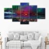 5 panels colorful northern light scanvas art