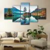 5 panels hintersee lake canvas art