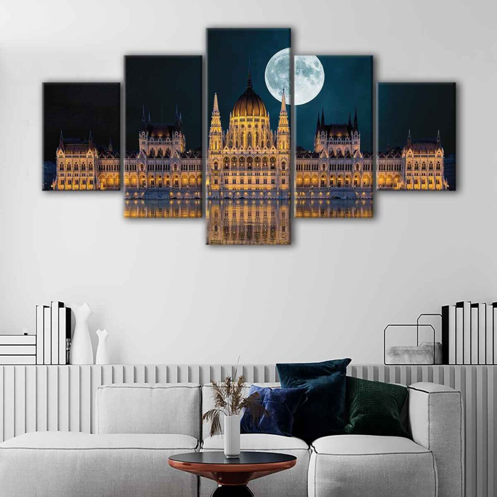 5 panels hungary parliament canvas art