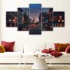 5 panels london old city canvas art