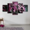 5 panels love calligraphy canvas art