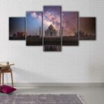 5 panels taj mahal canvas art