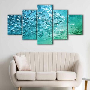 5 panels water bubbles canvas art