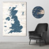 Rustic push pin UK map