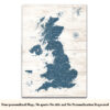 Rustic push pin UK map no quote