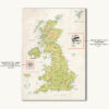 Vintage UK map detailed