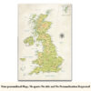 Vintage push pin UK map no quote