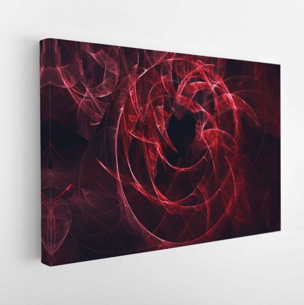 abstract red fractal stretched canvas