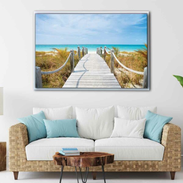 beach view floating frame canvas