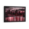 tableau le skyline rouge de chicago avec cadre noir