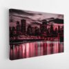 chicago red skyline stretched canvas