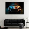 fire water super car floating frame canvas