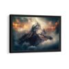 foggy mountain framed canvas black frame