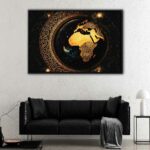 golden africa floating frame canvas