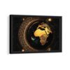 golden africa framed canvas black frame