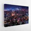 hong kong at night stretched canvas