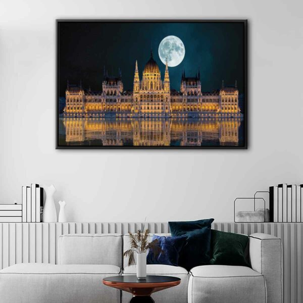 hungary parliament floating frame canvas